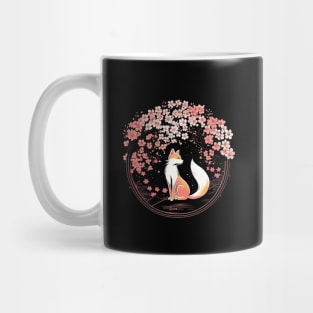 Japanese Fox Cherry blossom Flower sakura trees Kawaii Mug